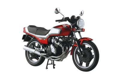 Aoshima 1/12 Масштабная литая готовая модель мотоцикла - Honda CBX400F (Кенди Аламоана Красный / Жемчужно-белый)