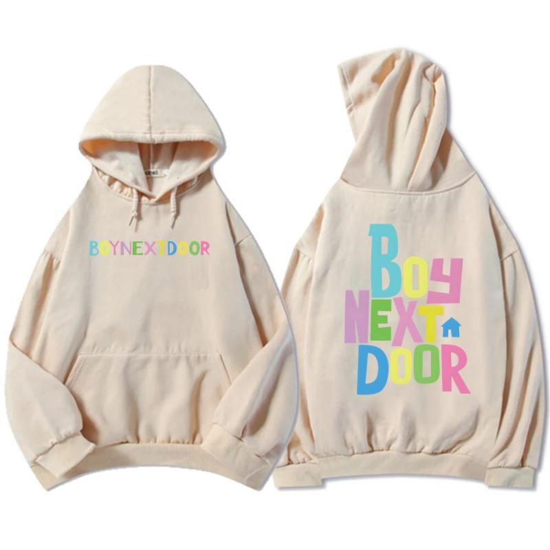 BOYNEXTDOOR Толстовки Мужские и Женские Харадзюку Пуловер Уличная Одежда Унисекс Одежда Винтаж Осень Зима Плюшевый Бренд