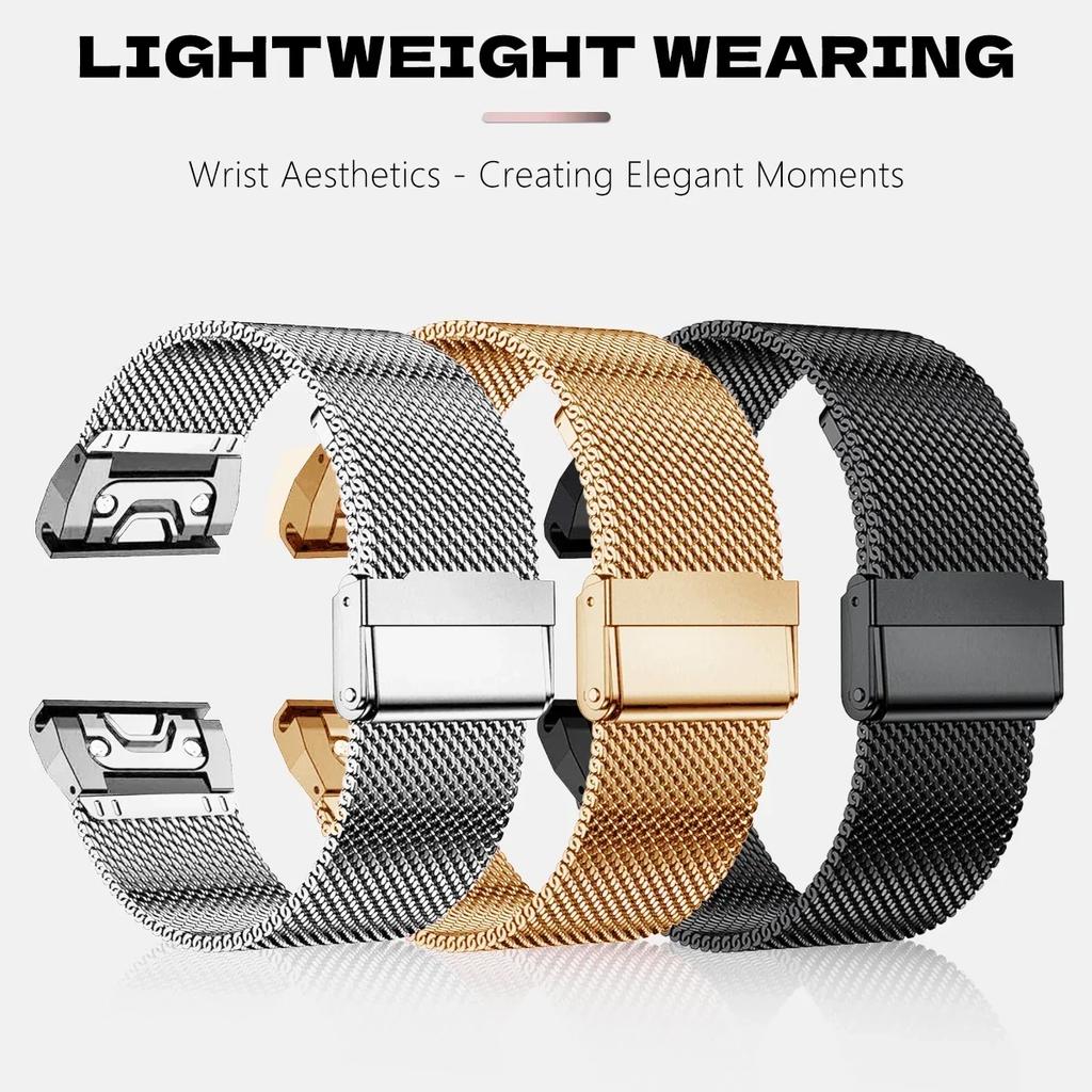 26mm 22 20 Quick Fit Strap for Garmin Fenix 7X 7 Pro Fenix 6X 6 5X 5Plus Tactix 7 Forerunner 965 955 Enduro Stainless Steel Band