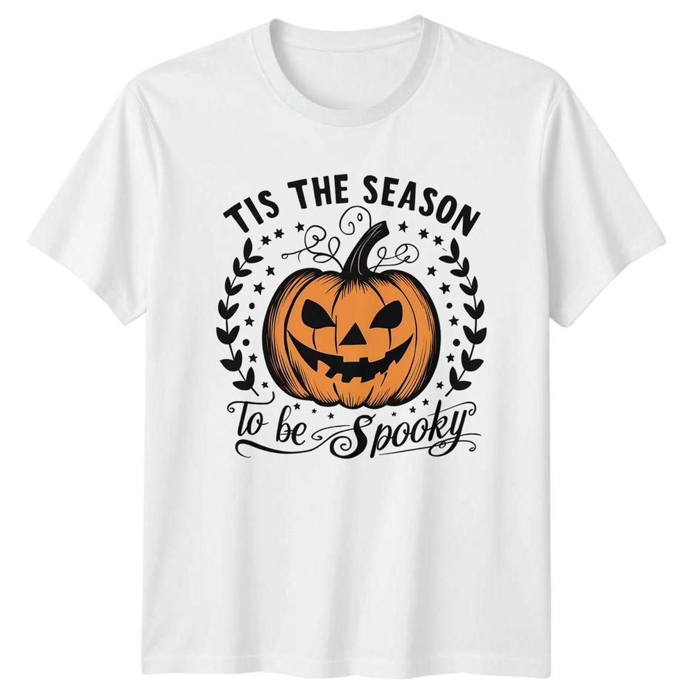 Tis The Season To Be Spooky Halloween Pumpkin Unisexs Tee Unisexs Graphic Top