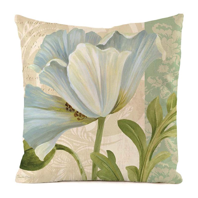 Nordic Pastoral Style Digital Printing Short Plush Pillow Cover Decorative For Car Sofa Office Cushion Cover Home Goods