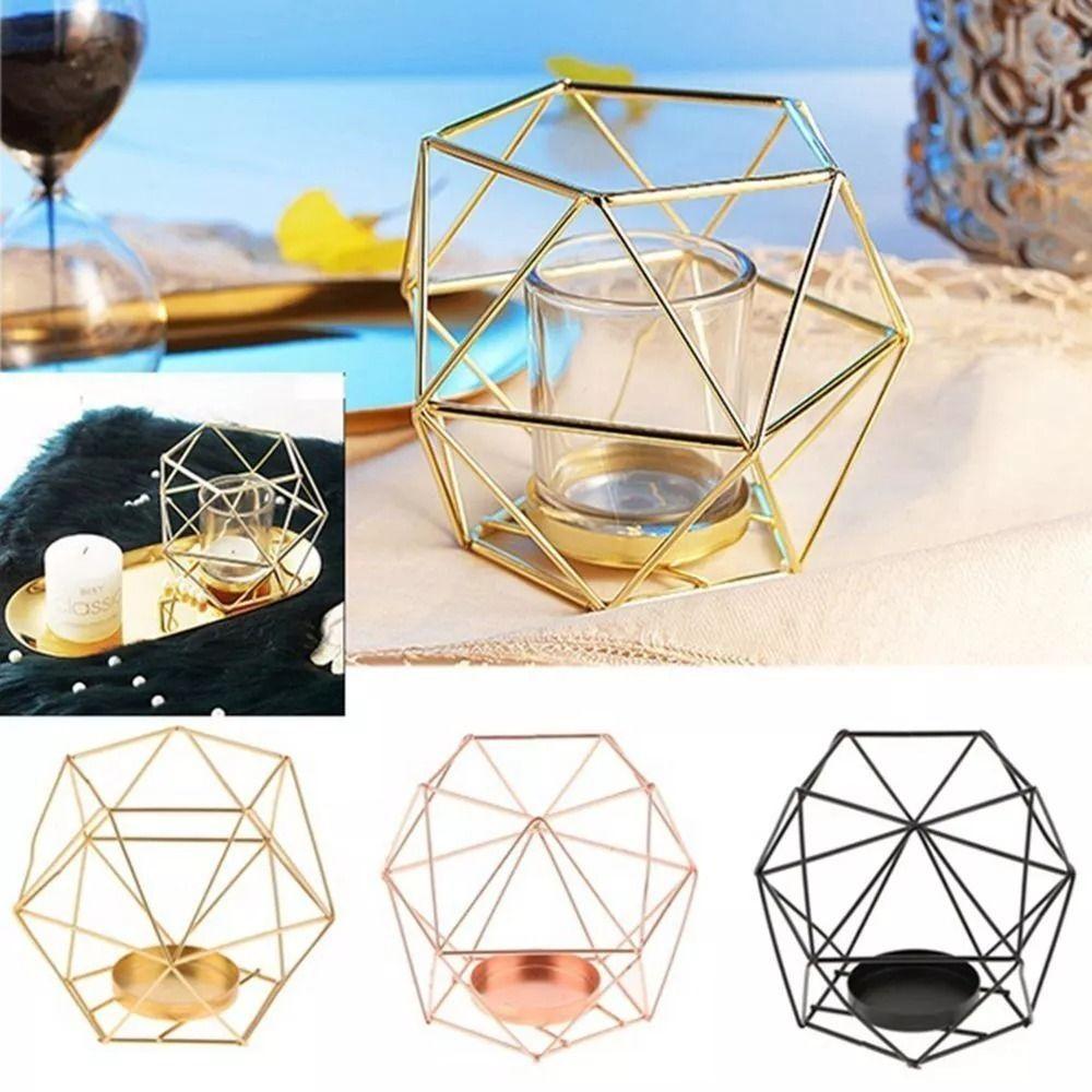 Металлический подсвечник полый держатель света новый многоугольный подсвечник рождественский