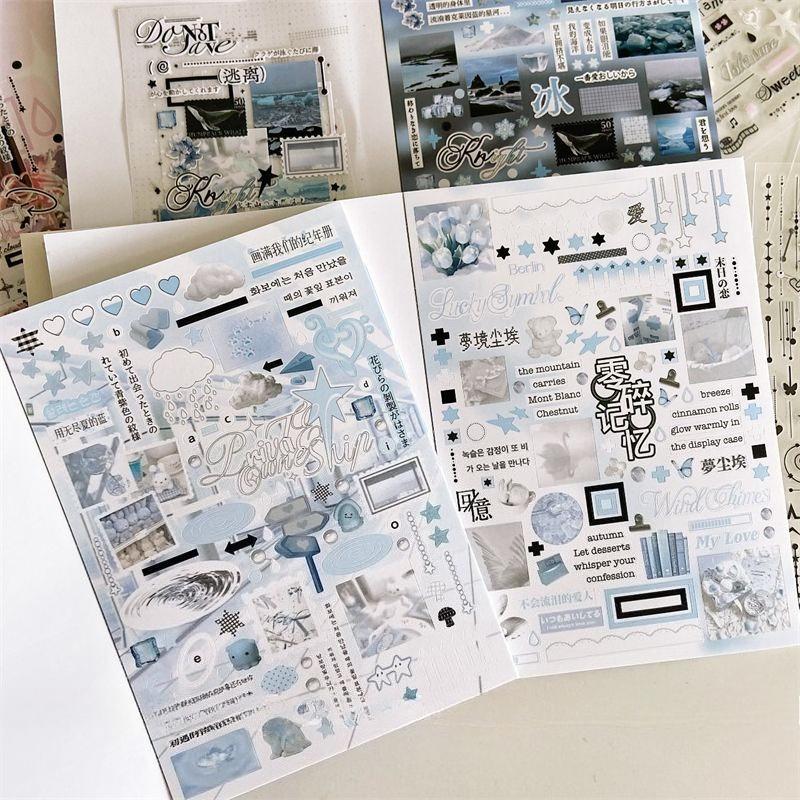 30pcs Korean Style Cute Cut Film Sticker Book Kawaii Scrapbooking Journal Decorative Sticker DIY Handbook School Supplies