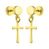 1 пара мужских висячих сережек сплошного цвета с гладкой поверхностью и гальваническим покрытием в форме креста женские серьги