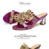 Summer New Fashion Women's High-heeled Slippers Open-toe Sandals Personalized Soft Sole Diamond Crystal Thick Heel Shoes