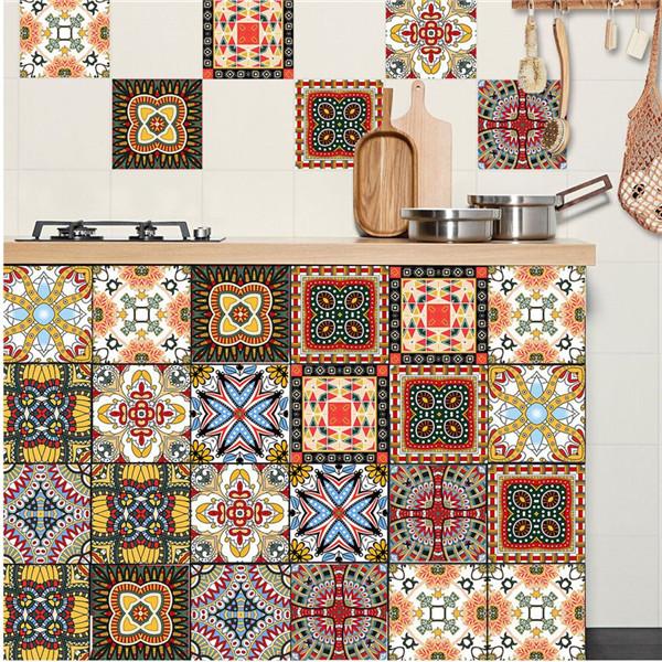 PVC Self-adhesive Sticker Waterproof DIY Tile Sticker Furniture Bathroom Kitchen Wall Stickers Removable Tile Stickers