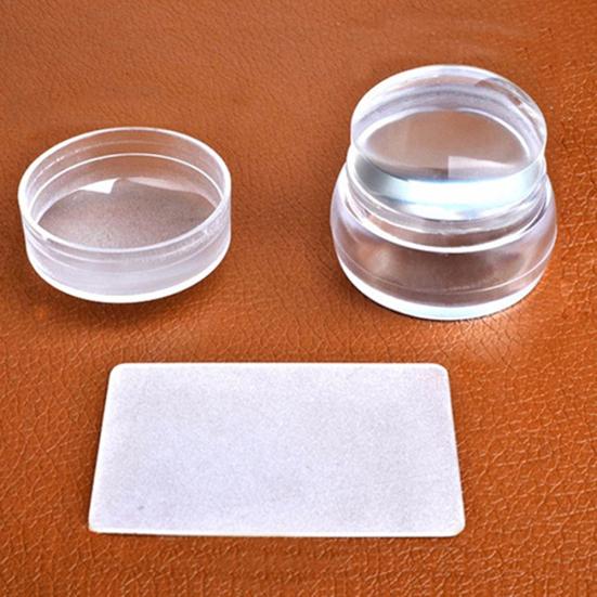 Clear Nail Art Stamping Silicone Stamper + Scraper DIY Manicure Transfer Tool