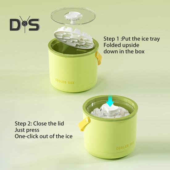 Ведро для льда Лоток для кубиков льда с крышкой и контейнером Эффективная форма для приготовления льда для морозильника Легкосъемный многоразовый генератор кубиков льда для напитков Кофе