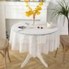 Lace Flower Circular Table Cloth White Round Table Cover Tea Dinning Hollow Style Wedding Home Decor Washable Tablecloth