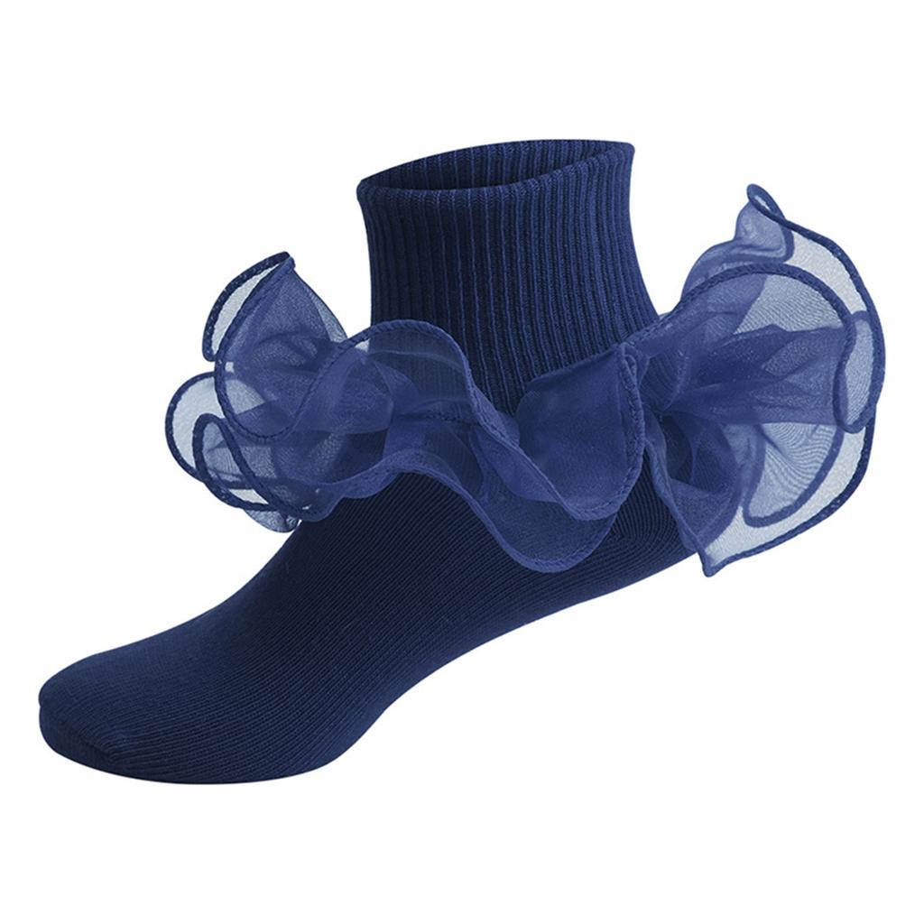 Toddler Girls Princess Ruffle Socks Soft Double Lace Frilly Ankle Socks Cute Baby Kids Socks For Ages 1-10 Years