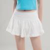 Coquette Mini Skirt Women Kawaii Lace Mesh Patchwork Sexy White High Waist A-line Lolita Ruffle Skirt Fairycore
