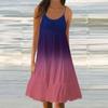 Женские летние модные свободные повседневные пляжные платья-майки с градиентом