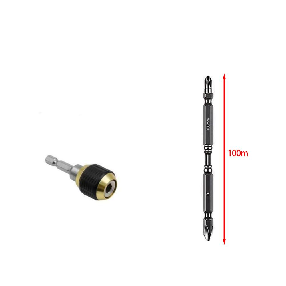 60mm Drill Chuck Screwdriver Set Hex Shank Quick Change Adapter Double Head Screwdriver Bit For Electric Screw Driver