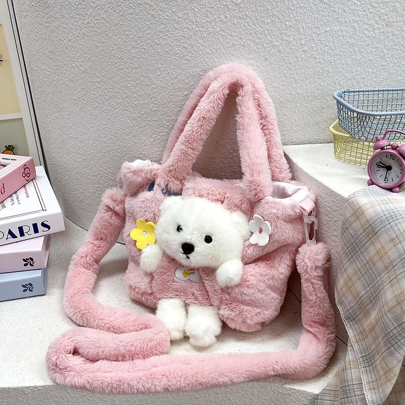 Милая объемная сумка-медведь, сумка через плечо, для девушек-студенток, для выхода в свет, большая вместимость