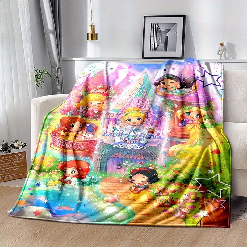 1pc, Disney Princesses (3) Cozy Flannel Throw Blanket Perfect Gift for Bedroom, Living Room, Travel, Camping, Car