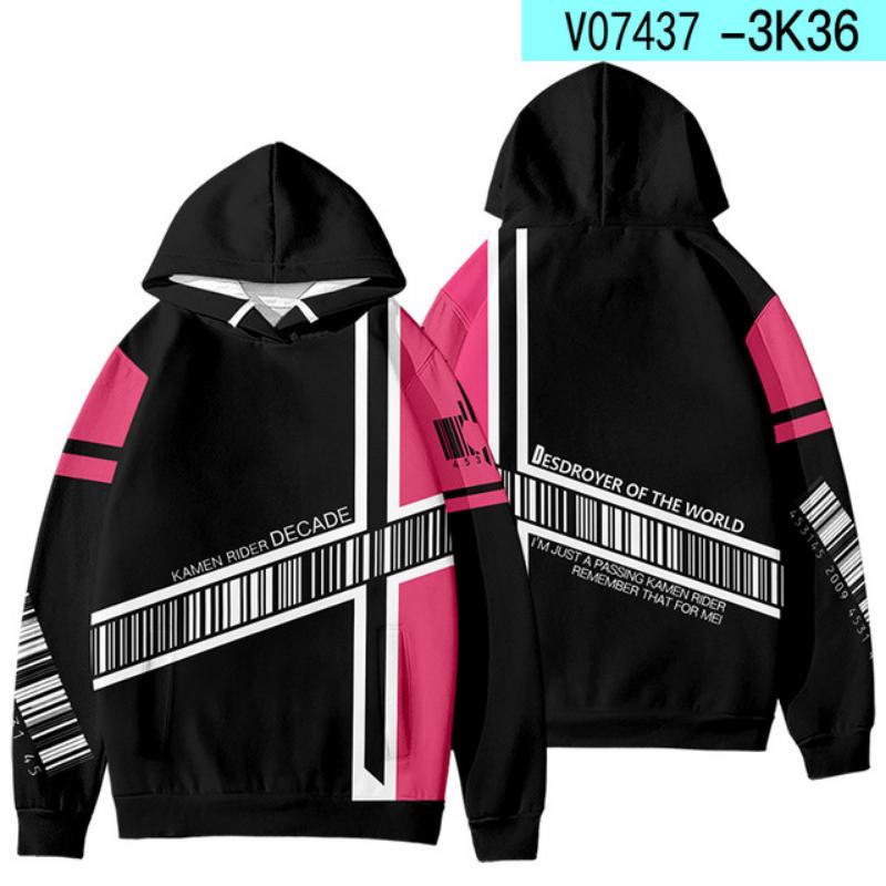 2025 Новый Камен Райдер 3D-печать Мужские/Женские Осенне-Зимние Аниме Толстовки Свитшот Толстовка с Длинным Рукавом Харадзюку Мультяшные Топы