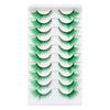 10 Pairs Soft Fluffy Colored Lashes Dramatic Look Fox Eye Lashes  for Cosplay Party Stage Masquerade