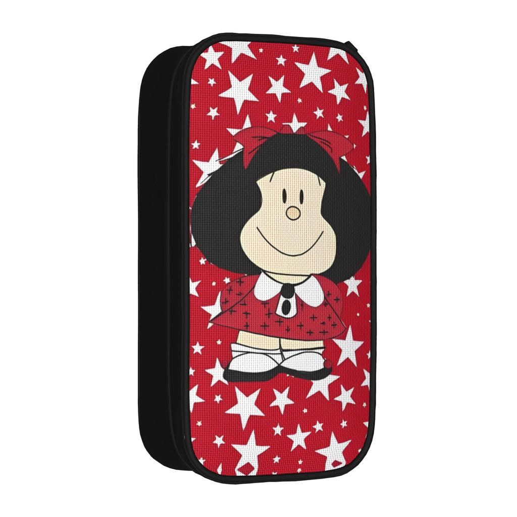 Lovely Cute M-Mafaldas Cartoon Pencil Case Anime Pencil Box Pen Kids Large Storage Bags Office Zipper Accessories