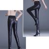 Повседневные утепленные женские брюки с высокой талией, модные облегающие брюки-карандаш, уличная одежда, зимние черные ветрозащитные брюки 29643