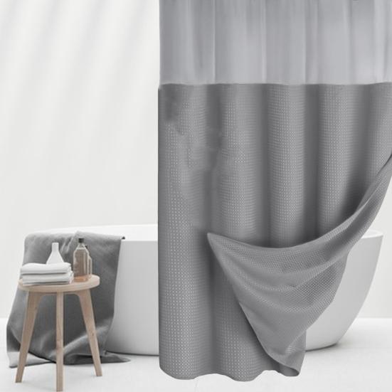 Yousheng Вафельная занавеска для душа со съемной подкладкой и кнопками, водонепроницаемая двухслойная моющаяся занавеска для кухни, занавеска для окна в спальне