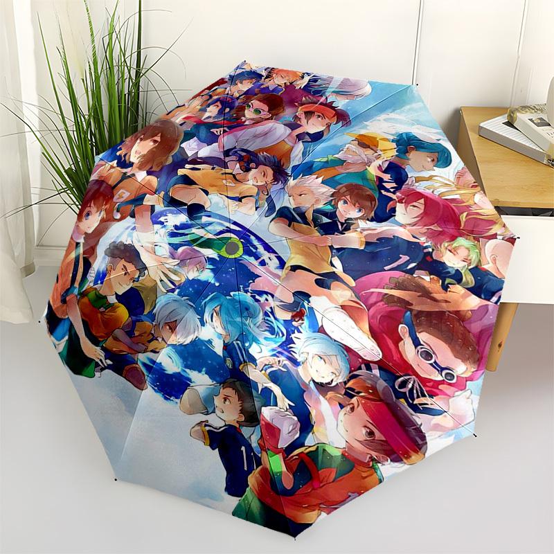 1pc Rainbow Dreams Outdoor Umbrella: Featuring Your Favorite Anime Characters - Automatic Opening & Closing, Portable 3-Fold Design, 8-Rib Iron F