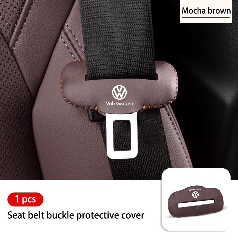 Leather Car Seat Belt Adjustable Anti-Scratch Protector Buckle For Volkswagen VW Polo Jetta Sagitar Magotan Passat B5 B6 B7 CC zr4