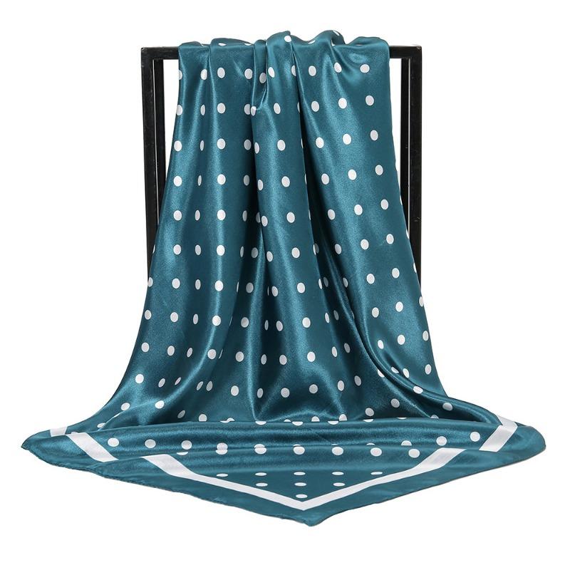 Autumn New Fashion Small Fresh Polka Dot Satin Large Square Scarf Women's Fashion Square Scarf F