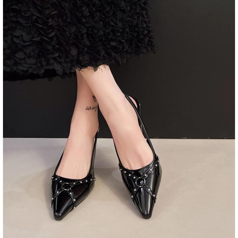 Fashion Fashion Female Sandals Red Fashion Heels Women Pumps Footwear Slingbacks Shoes For Pointed Toe Buckle Strap Ladies Heels Shoe
