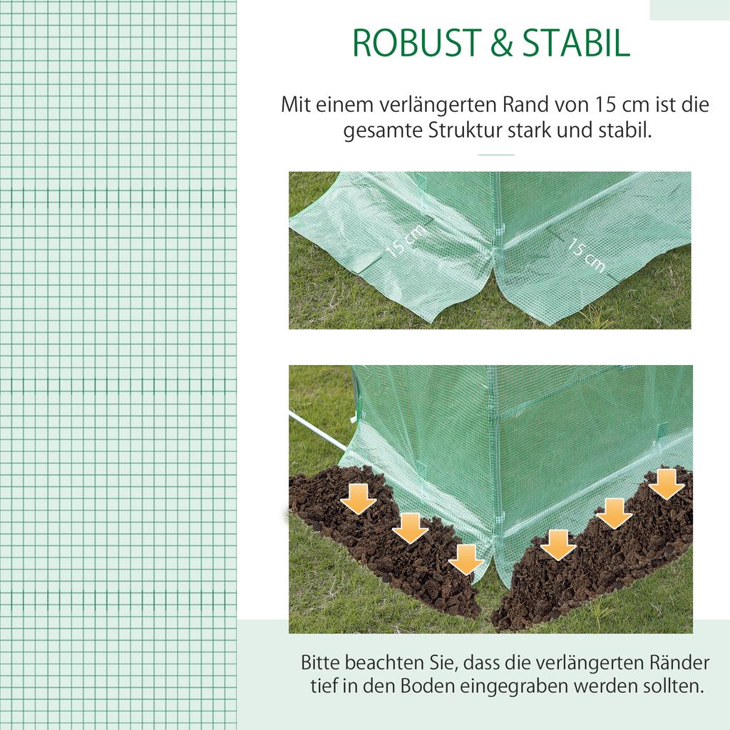 Greenhouse film, 3 x 2 x 2 m, waterproof garden film with UV protection, plastic film without frame, tarpaulin, green
