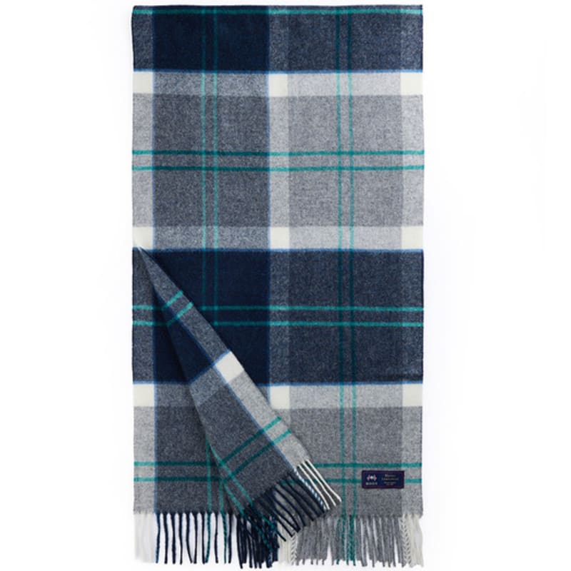 ABRAHAM MOON Шаль-шарф из мериносовой шерсти 50 см - Вудхаус серый синий