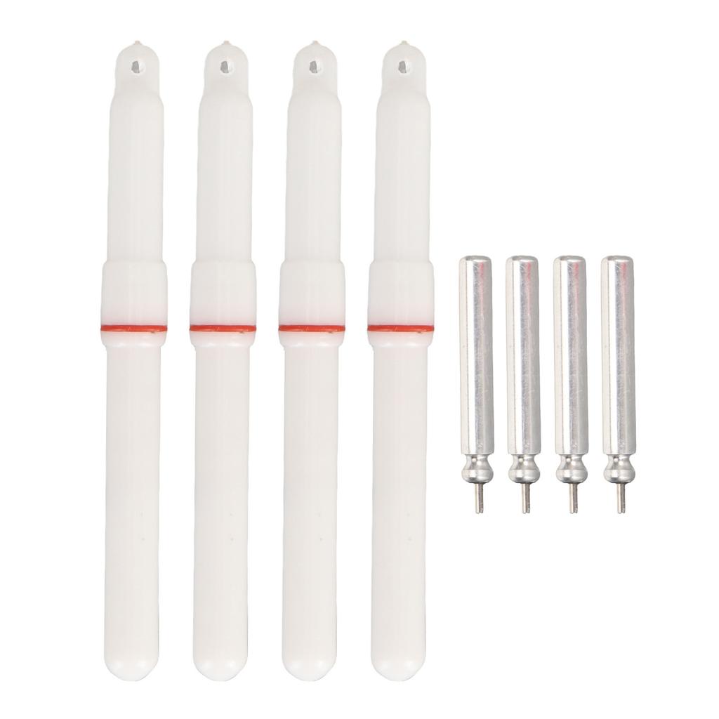 4PCS Fishing Glow Sticks ABS LED Float Rod Tip Luminous Light Sticks with Battery for Dark Night Fishing Steady On Red