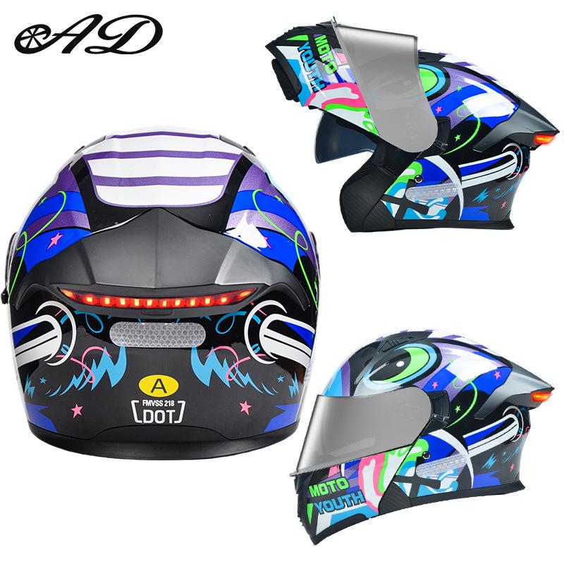 Унисекс мотошлем-трансформер, сертифицированный DOT: Стильный, всесезонный, безопасный дизайн заднего фонаря