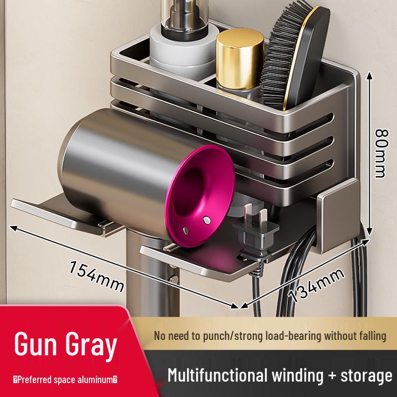 Настенная полка для фена без сверления для хранения в ванной