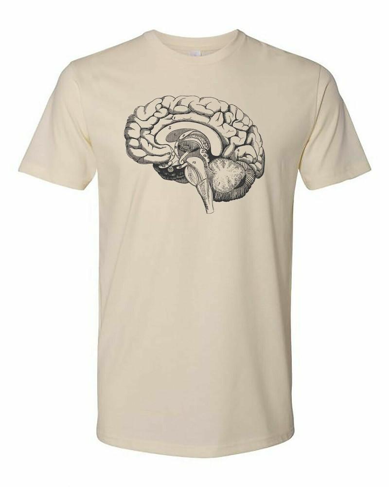 Коттедж Cult Clothing Футболка Хлопок Медицинская Анатомия Викторианское Искусство Мозг #2 Унисекс Футболка