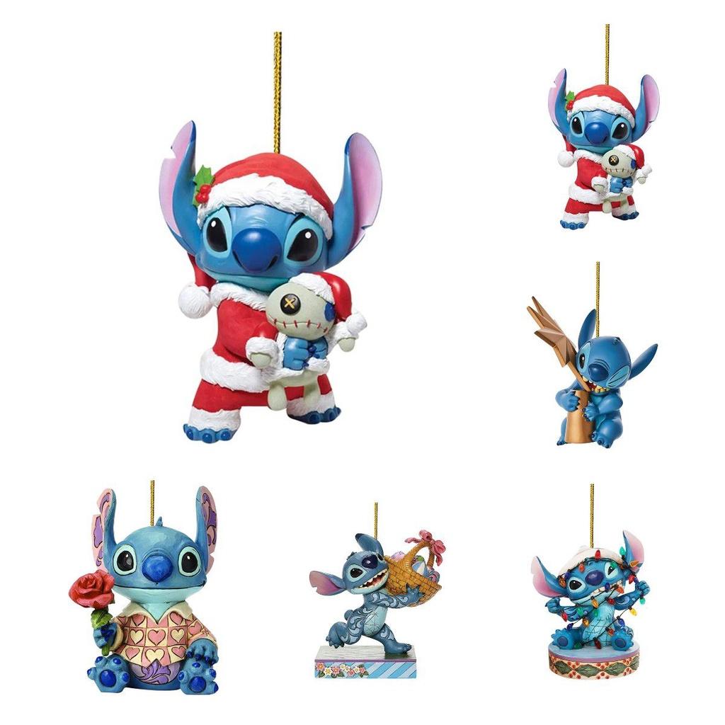 Enchanting Cartoon Anime Stitch Acrylic Pendant Christmas Tree Decoration Diy Crafts