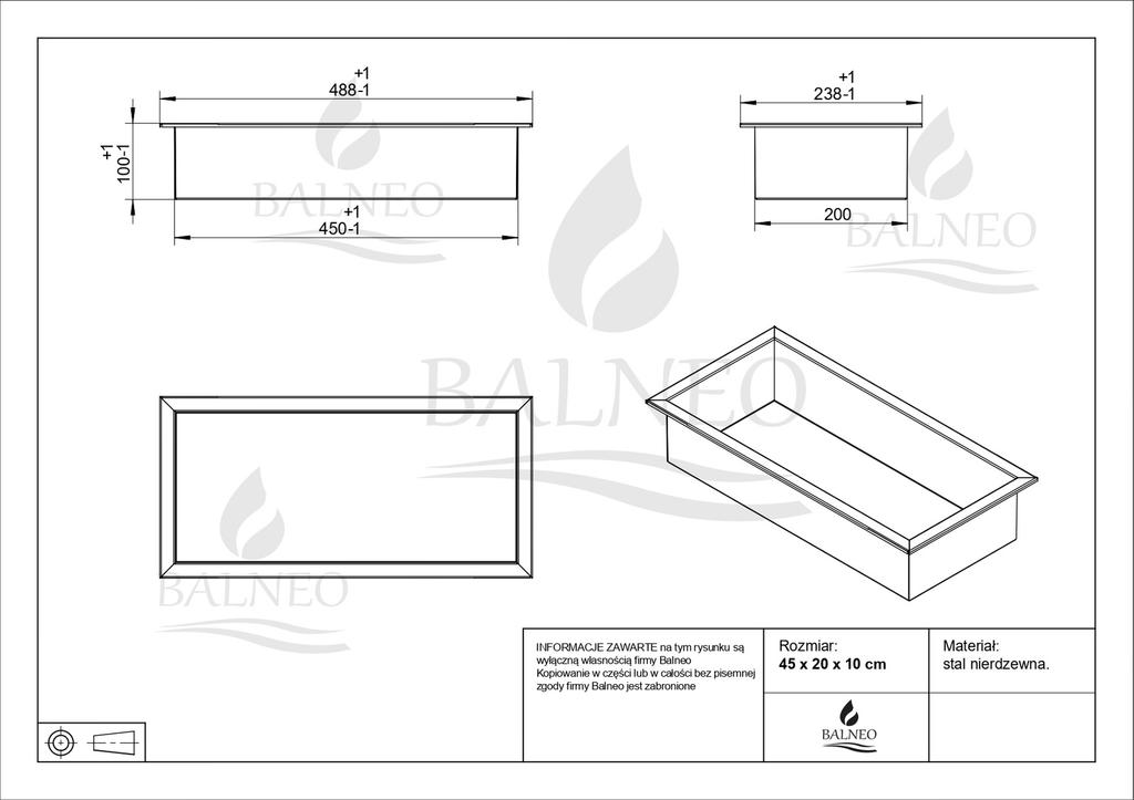 Wall-Box One Inox Półka Wnękowa Ze Stali Nierdzewnej 45X20X10 Cm