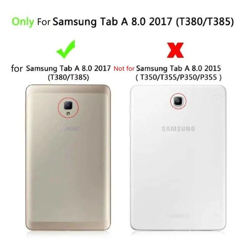 Чехол для Samsung Galaxy Tab A 8,0 2017 A2S T380 T385 SM-T385 SM-T380, вращающийся на 360 градусов чехол из искусственной кожи со стеклом для планшета