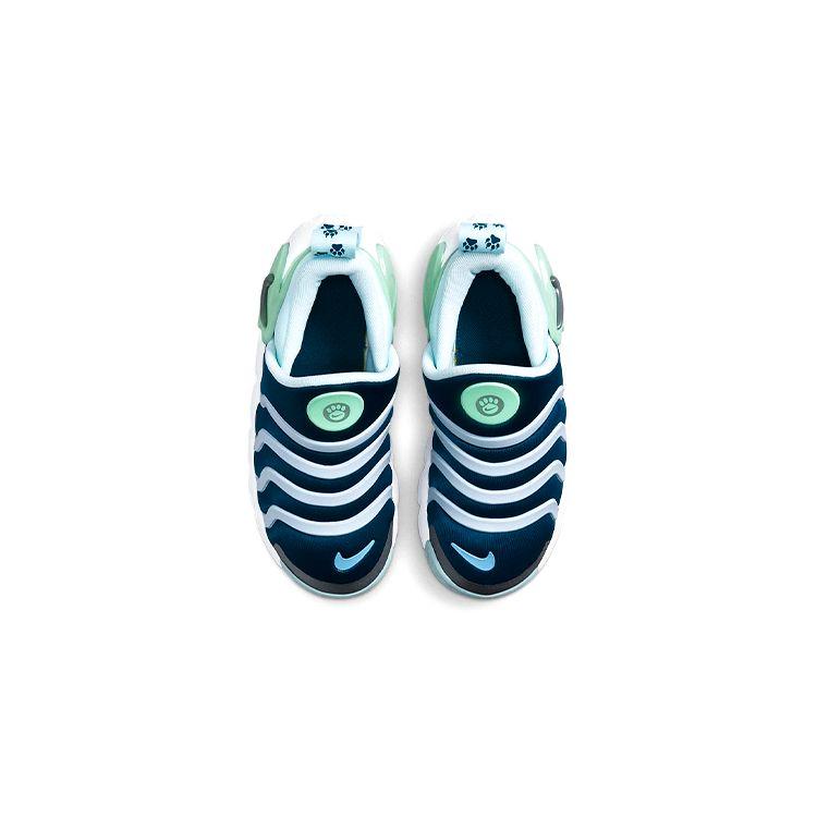 Nike Dynamo Go SE PS Valerian Blue Enamel Green Детские кроссовки Glacier-Blue Metallic-Silver DV0546-400