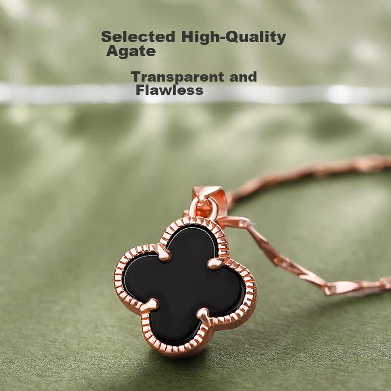 Sterling Silver Four-Leaf Clover Necklace, Pendant Necklace, Silver Necklace