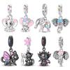 Original Charms Copper Elephant And Cat Charms Beads Fit 3Mm Original Bracelet For Womens Diy Fashion Jewelry Gifts