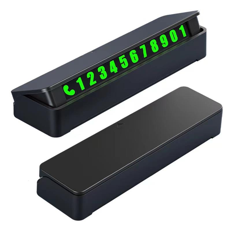Автотовары Временная парковочная табличка с номером Перемещающаяся автомобильная номерная табличка Креативная В салоне Металлическая роликового типа Табличка с логотипом автомобиля и номером телефона