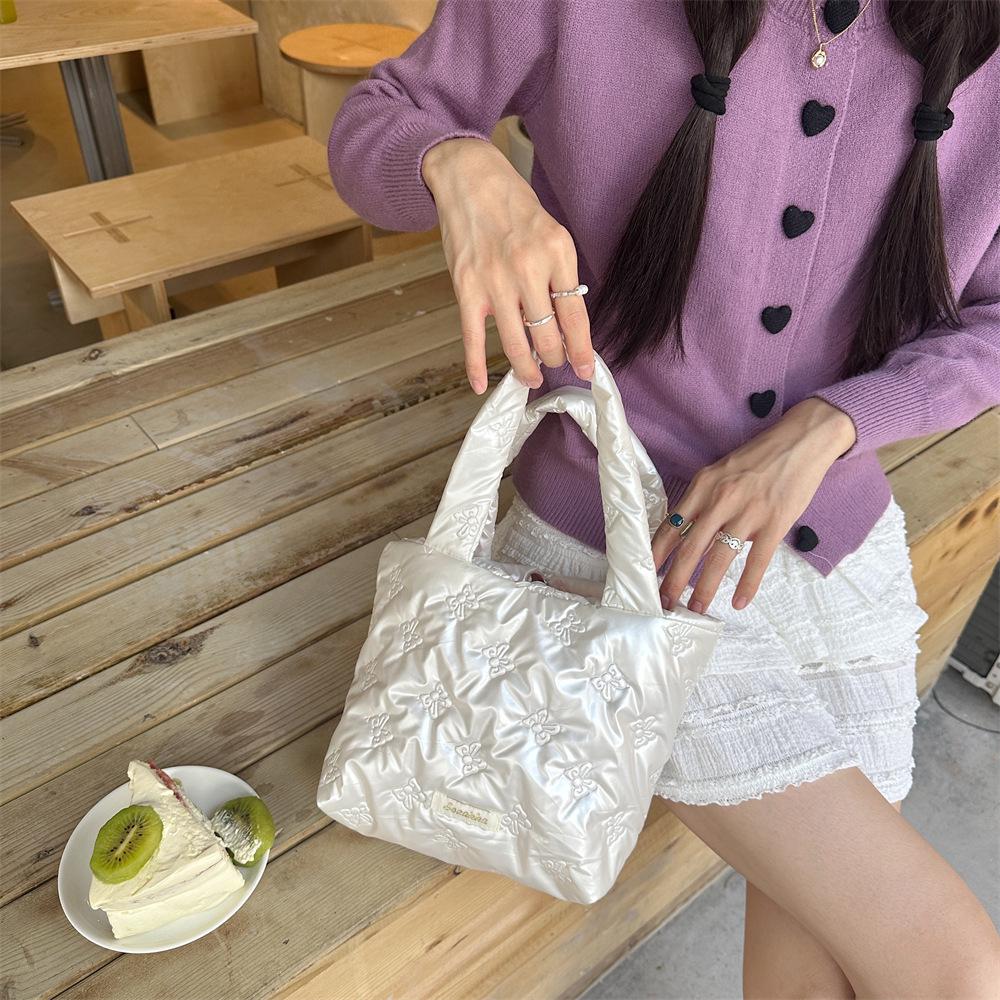 49221 Стеганая симпатичная маленькая квадратная сумка для завтрака и покупок