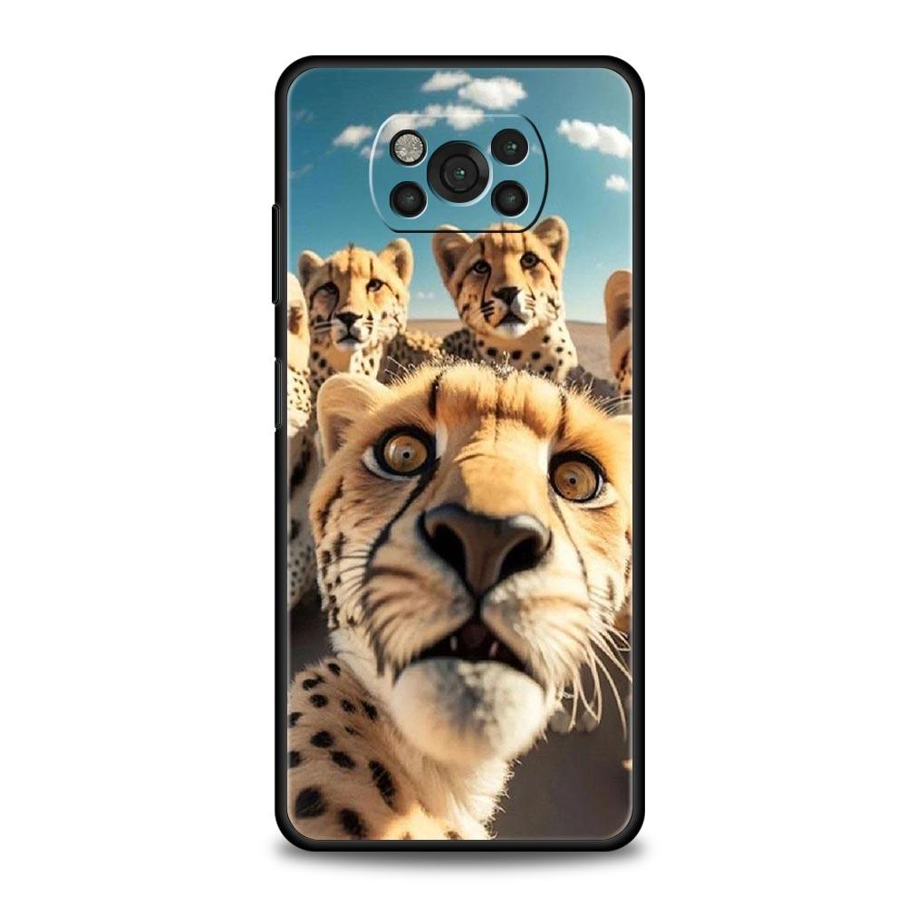 Animal selfie art Phone Case For For Xiaomi Poco X6 X5 Pro X4 X3 NFC F5 Pro F4 F3 GT M5 M4 Pro 5G M3 C51 C50 C55 Soft Cover