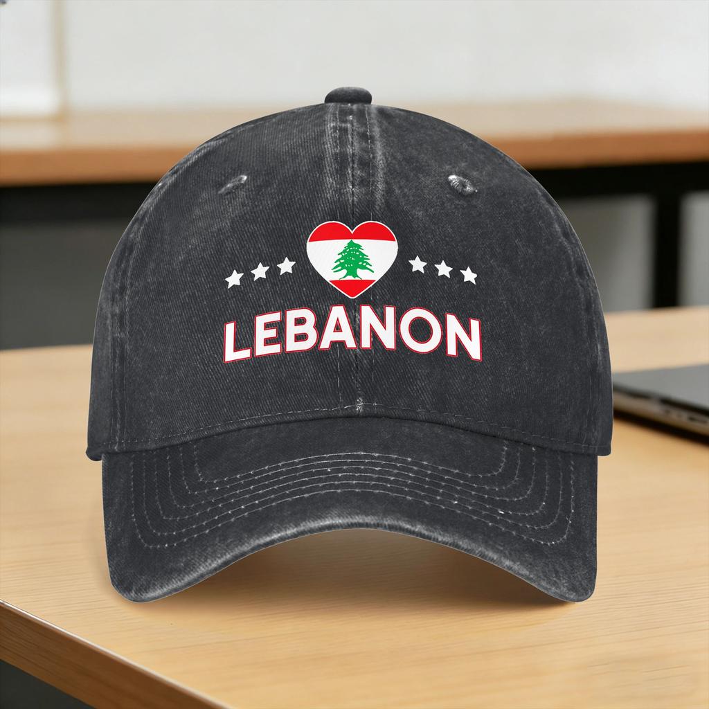 Lebanon Flag Map Beirut Cedar Tree Lebanese Heritage Design Sun Baseball Cap Street Style Unisex Women Washed Trucker Hat Gift
