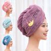 Women's Bath Hat Microfibre Quick-Drying Shower Cap Head Wrap Hair Towel Embroidery