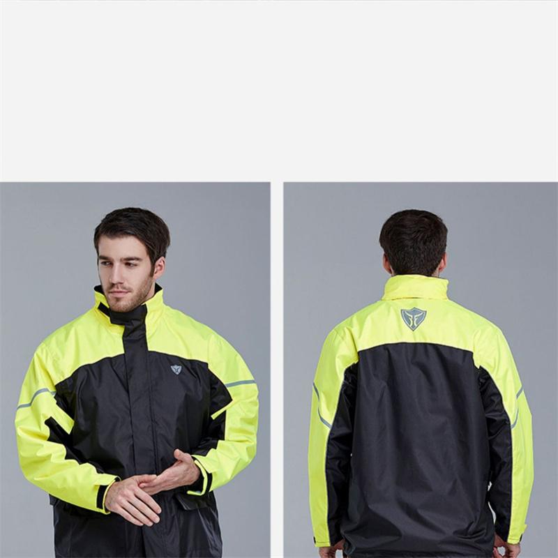 Motorcycle Men's Rain Suit High Visibility Reflective Work Rain Jacket Pants for All Sport Farm Fishing Motorcycle