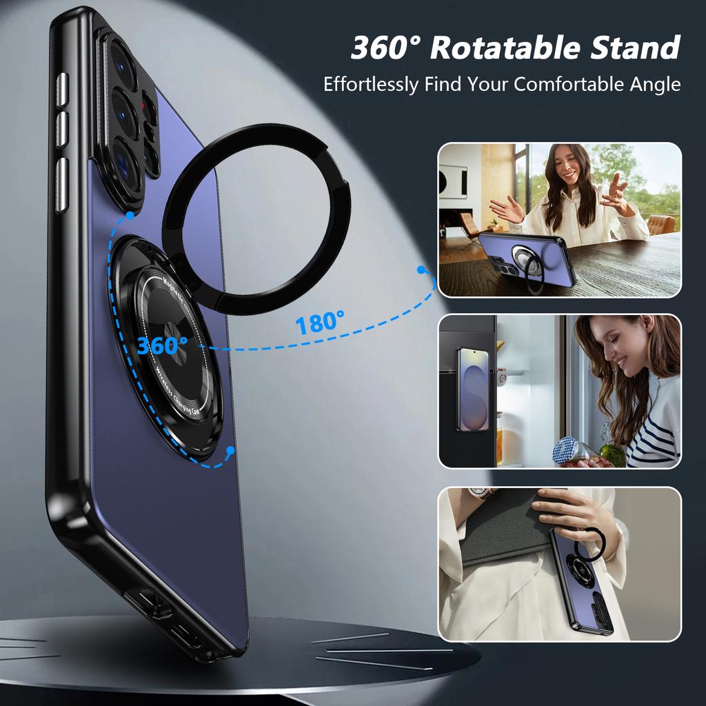 Металлический чехол-подставка с вращением на 360° для Samsung Galaxy S26 Ultra S26+ Plus 5G, магнитная крышка с защитой объектива камеры