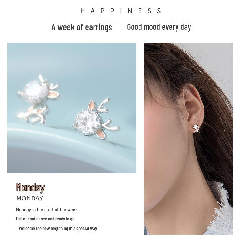 S925 Silver Stud Earrings Gift Set for Her - Perfect for Christmas, Birthday, or Special Occasion