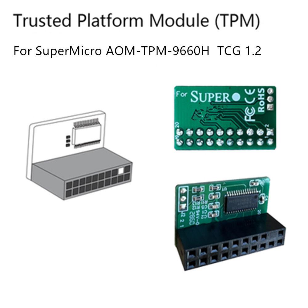 TPM 1.2 Trusted Platform Module with 20-pin Connector for SUPERMICRO AOM-TPM-9660H TCG 1.2
