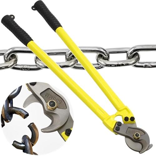 life_mart Manual Electrical Wire Cutter, Double-Blade [60cm Total Length, 5cm Maximum Opening, Large Size] with Rubber Grip, for Thick Copper Wires, H